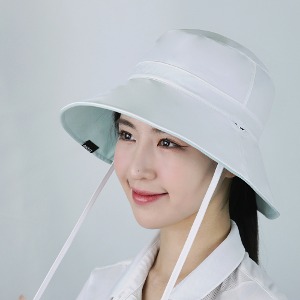 여성 골프 리버시블 와이드챙 스트링 리본 버킷햇 벙거지 모자